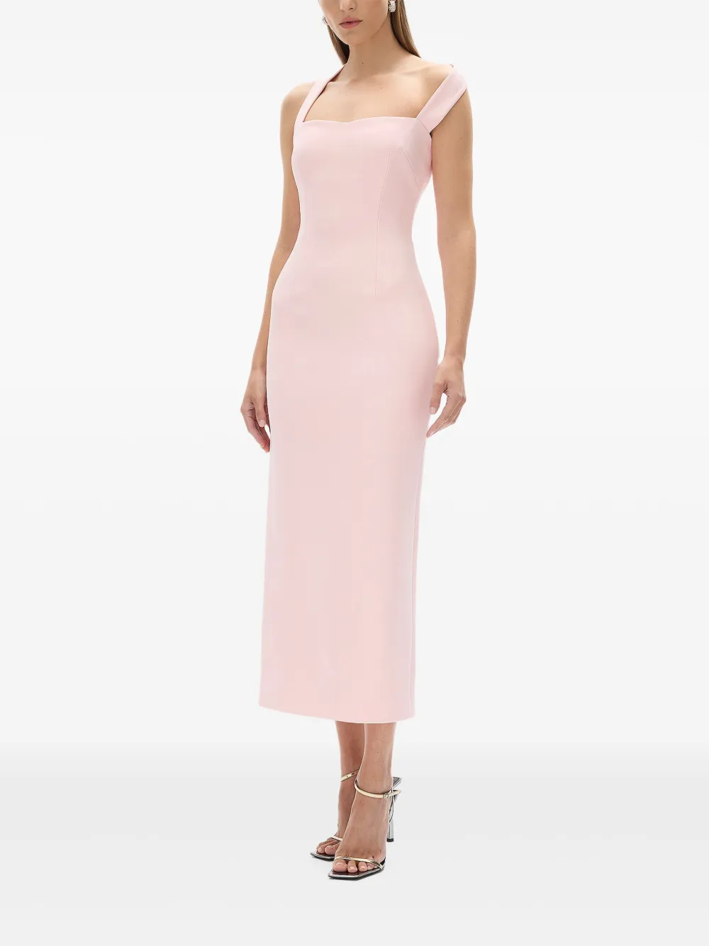 Rachel Gilbert Gewelfde midi-jurk Roze