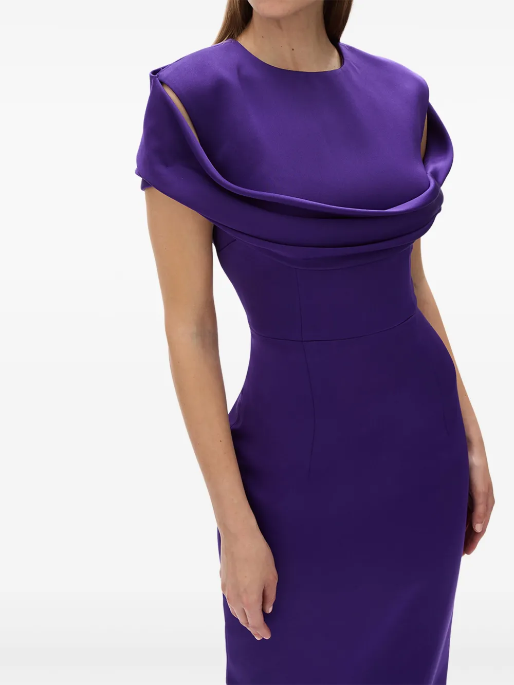 Rachel Gilbert Avondjurk met gedrapeerd detail Paars