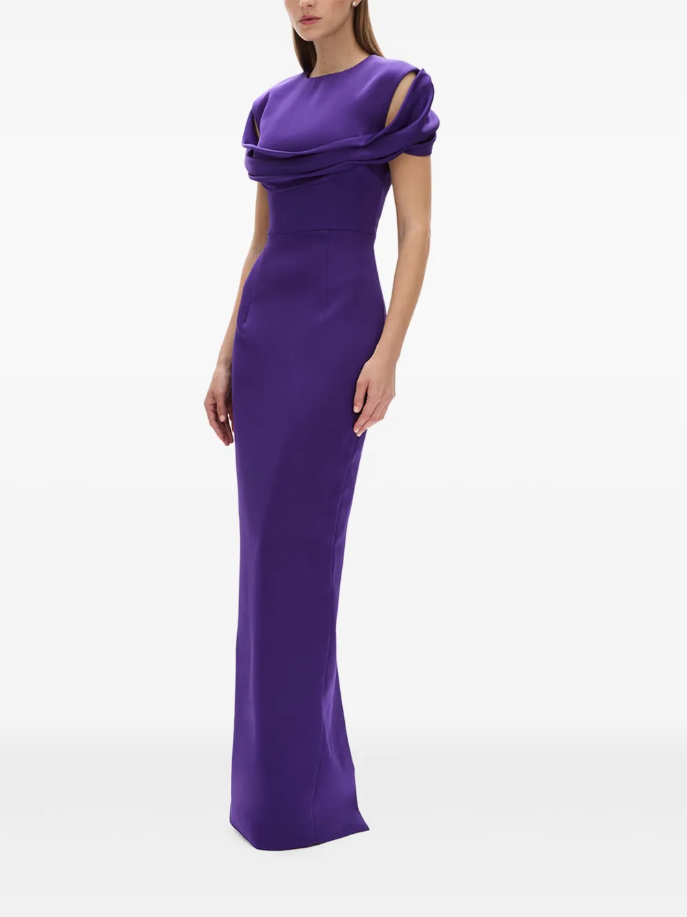 Rachel Gilbert Avondjurk met gedrapeerd detail Paars
