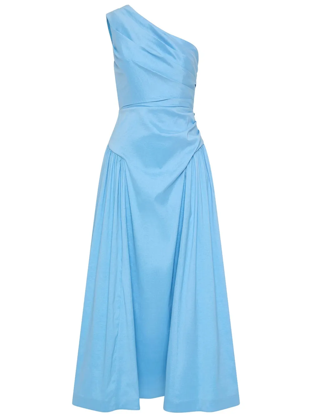 Rachel Gilbert Asymmetrische geplooide midi-jurk Blauw
