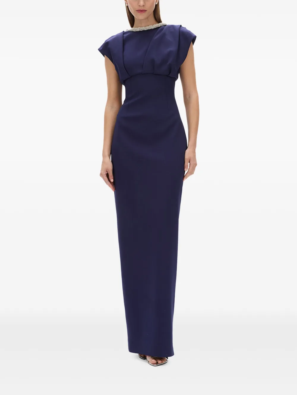 Rachel Gilbert Jurk met kapmouwen - Blauw