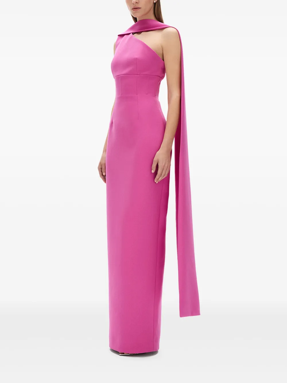 Rachel Gilbert Asymmetrische jurk met cape Zwart