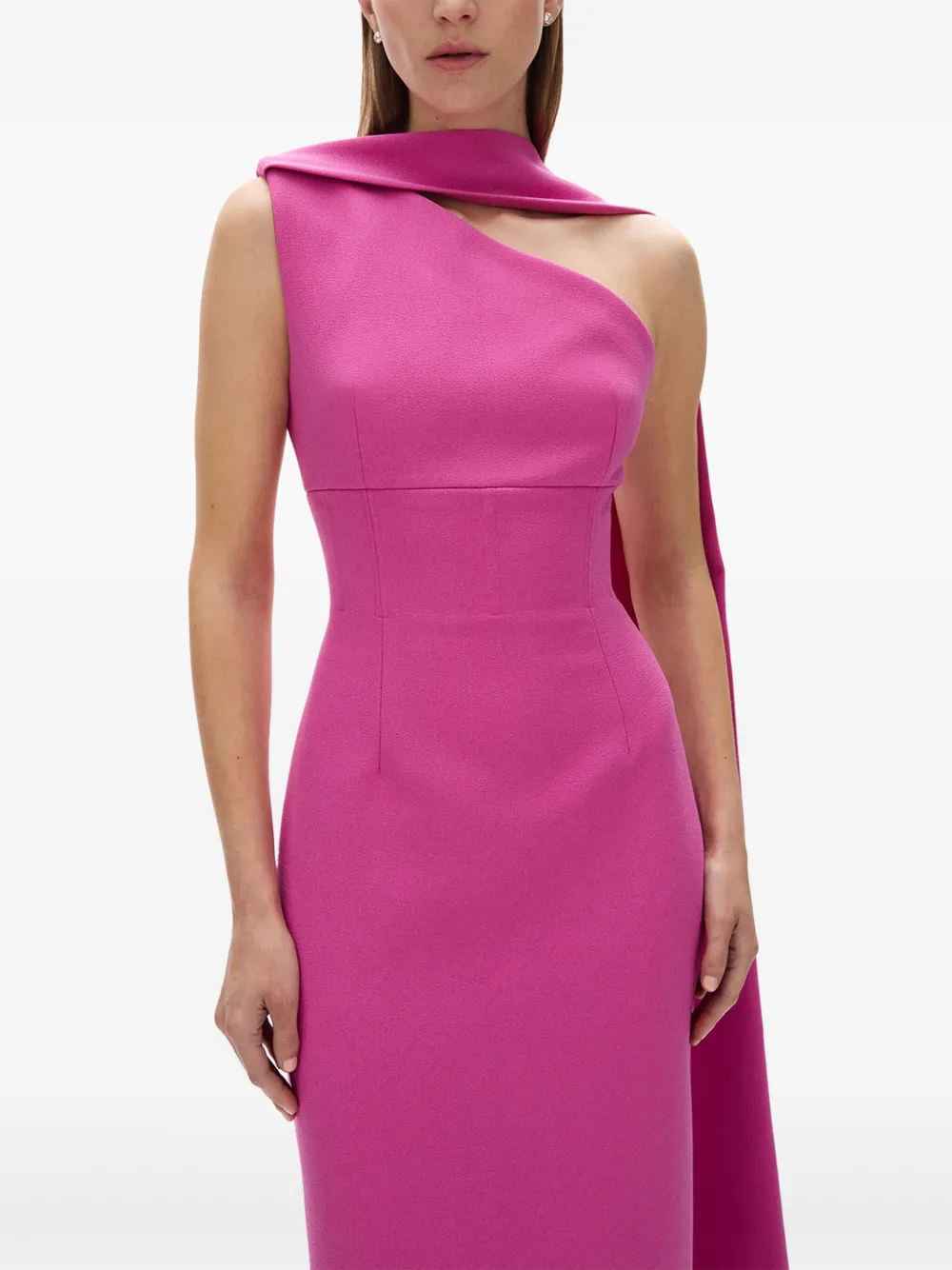 Rachel Gilbert Asymmetrische jurk met cape Zwart
