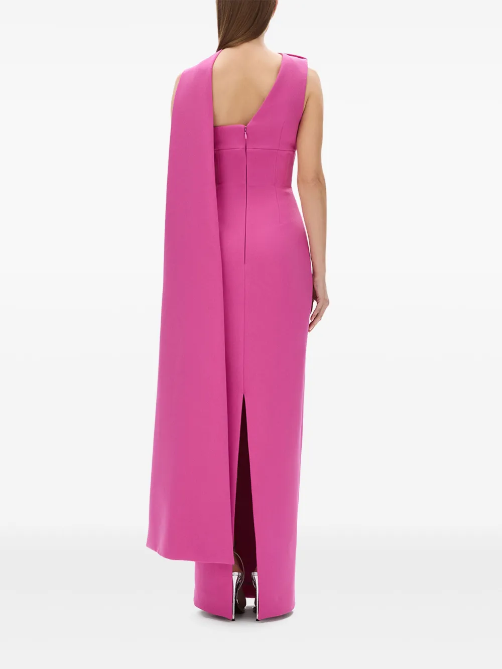 Rachel Gilbert Asymmetrische jurk met cape Zwart
