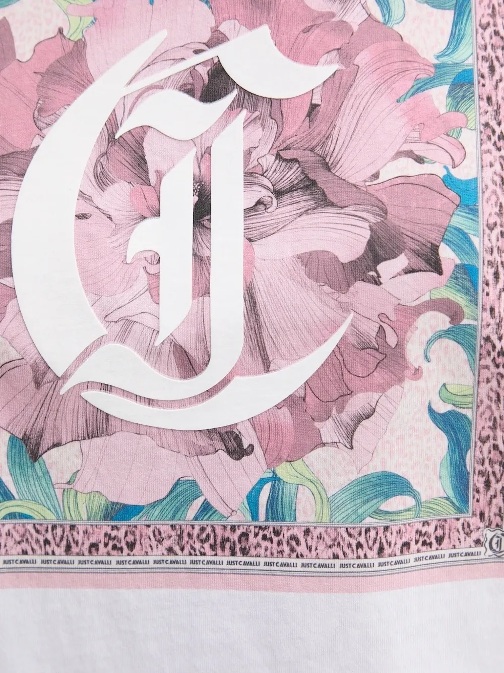 Just Cavalli floral-print T-shirt Wit
