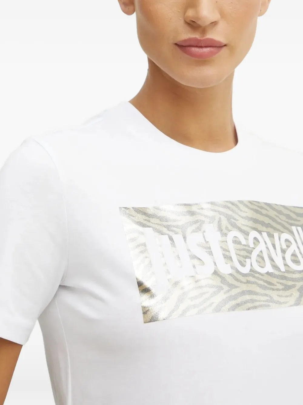 Just Cavalli T-shirt met logoprint Wit