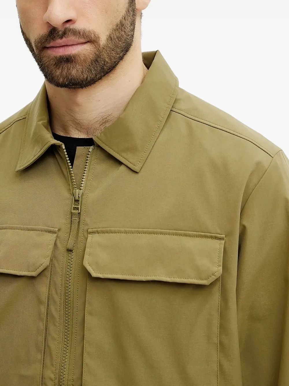 Helly Hansen embroidered-logo zip-front jacket Groen