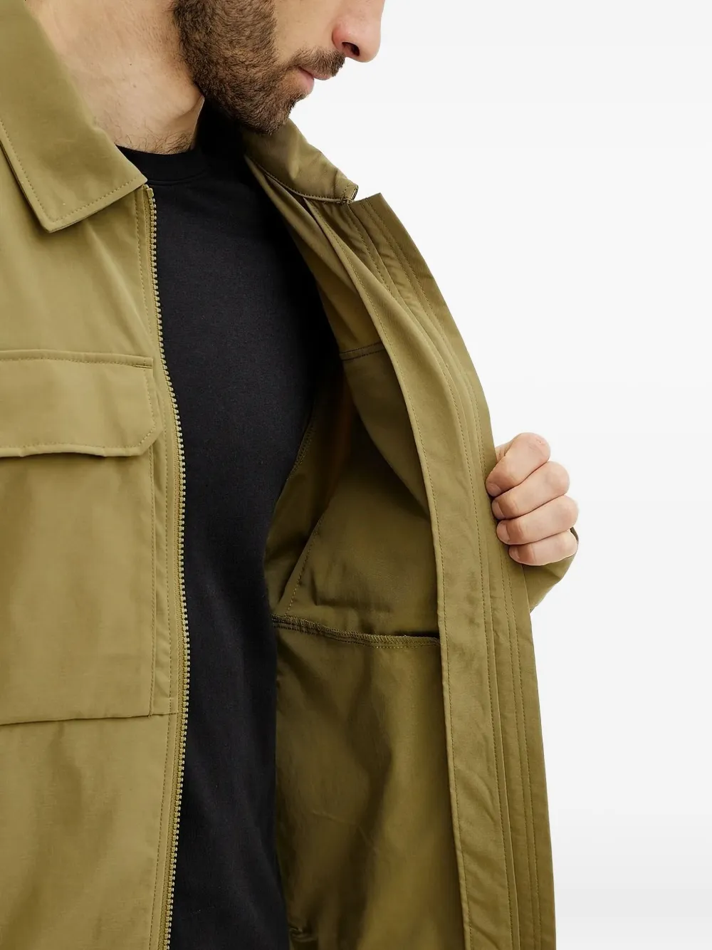 Helly Hansen embroidered-logo zip-front jacket Groen