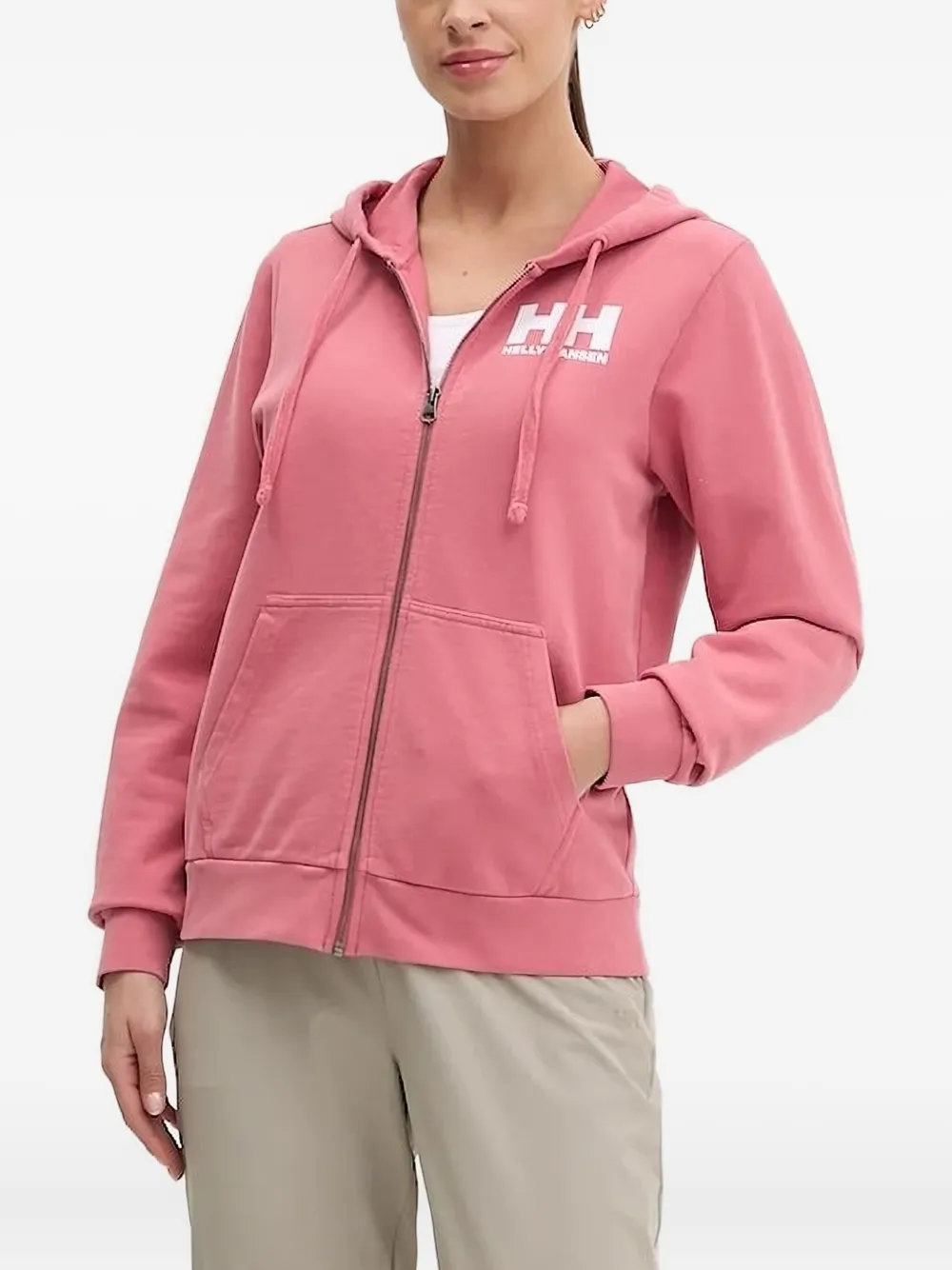 Helly Hansen Logo-detail Zip-up Hoodie In Purple