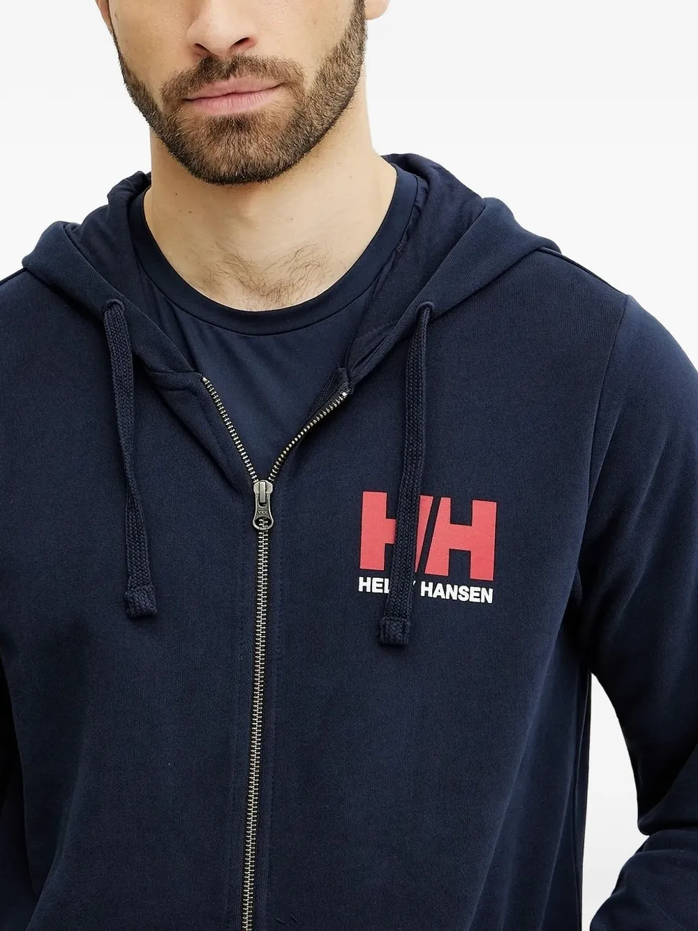 Helly Hansen logo-detail zip-up hoodie Blauw