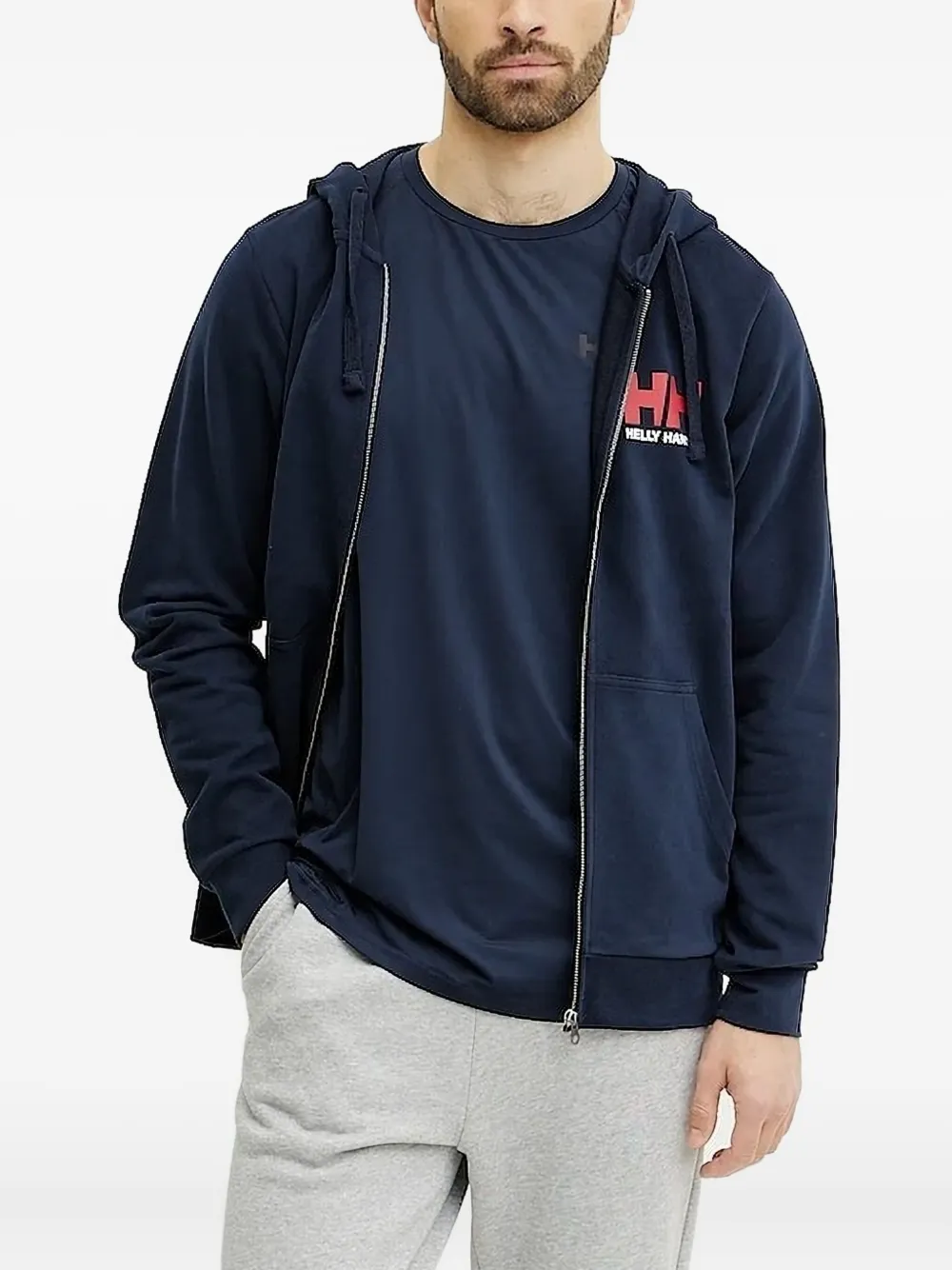Helly Hansen logo-detail zip-up hoodie Blauw
