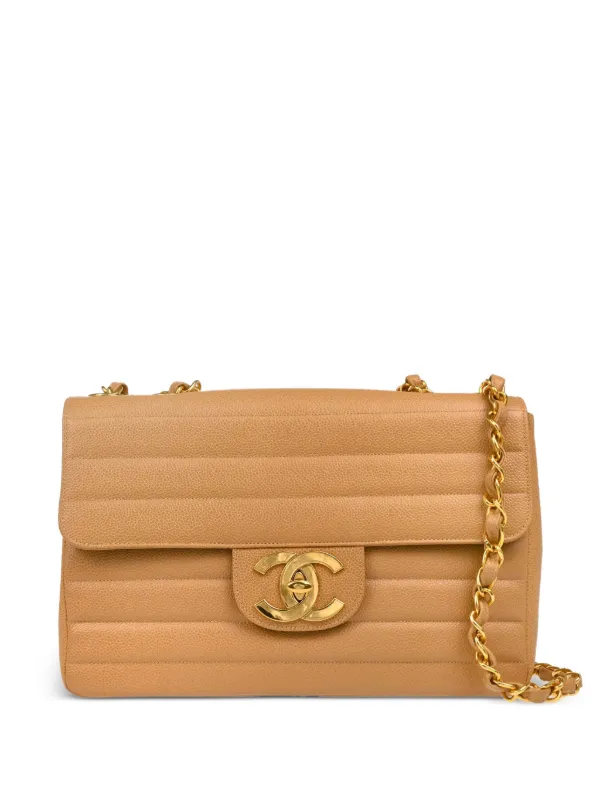 Chanel Pre-owned 1995 Jumbo Classic Flap Shoulder Bag in Neutrals