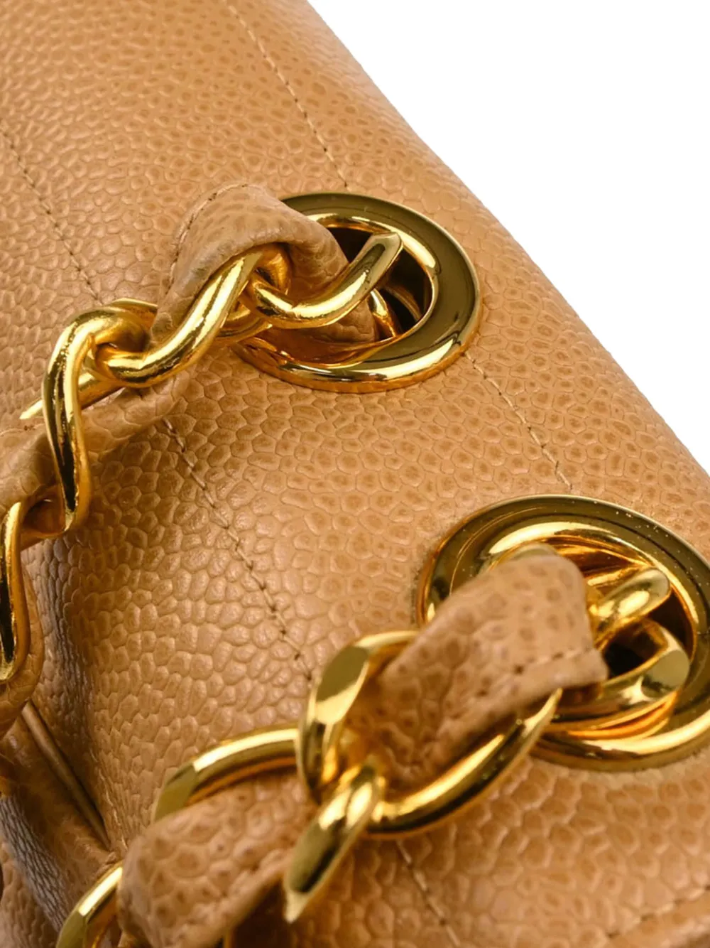 Pre-owned Chanel 1995 Jumbo Classic Flap Shoulder Bag In Neutrals