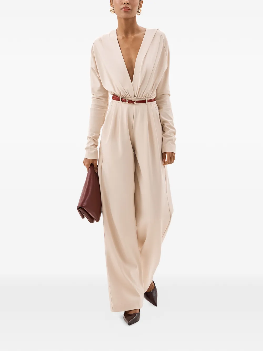  Annafoxy Draped Jumpsuit - Neutrals 