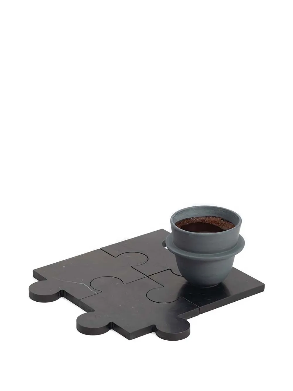  Tre Product Puzzle-piece Coasters (set Of Four) - Black 