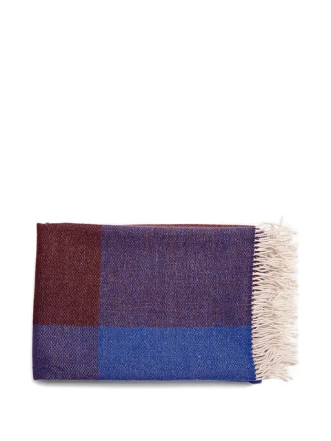 Tre Product checked fringed throw