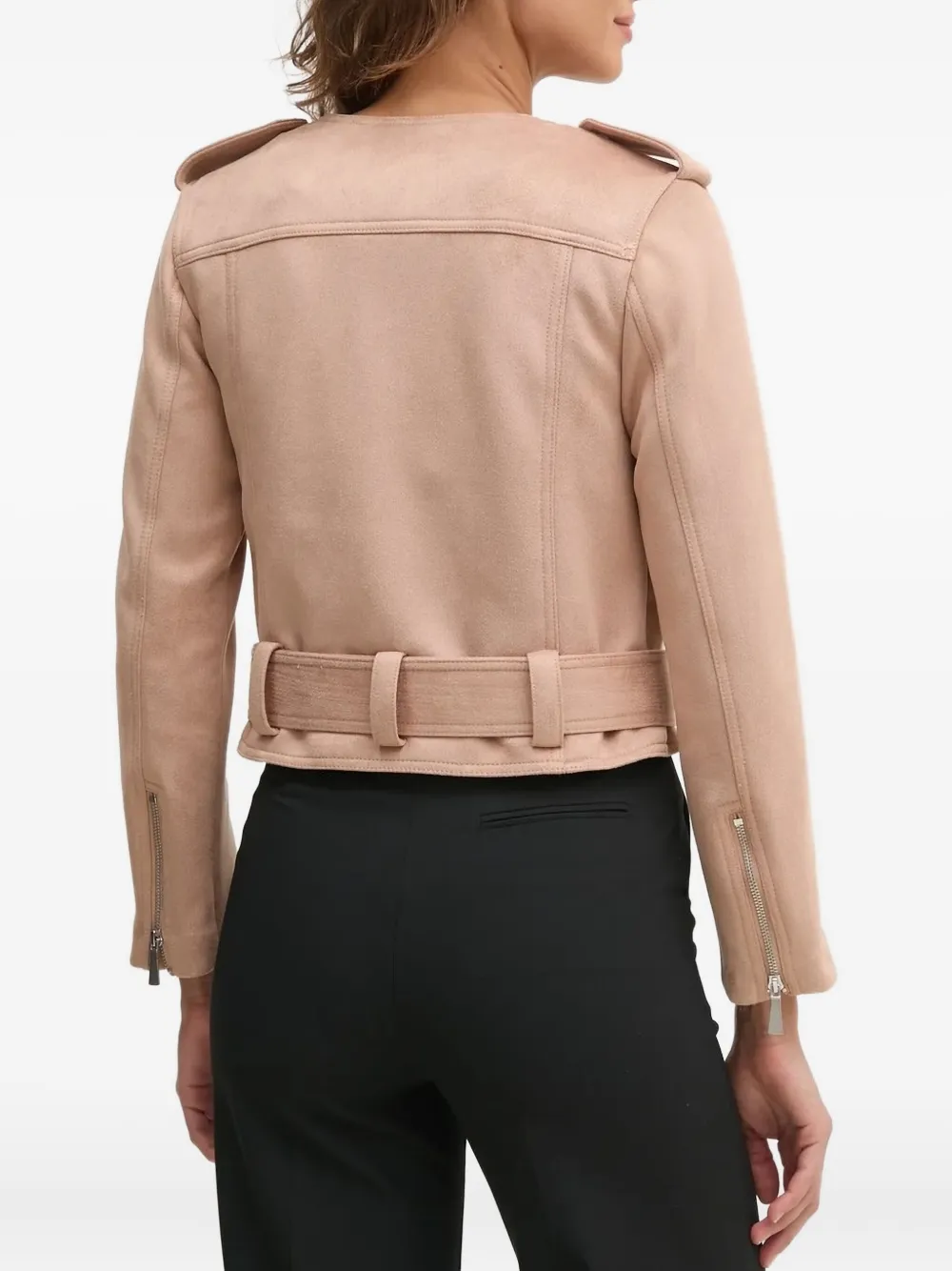Sisley Paris Belted Zip-front Jacket In Pink