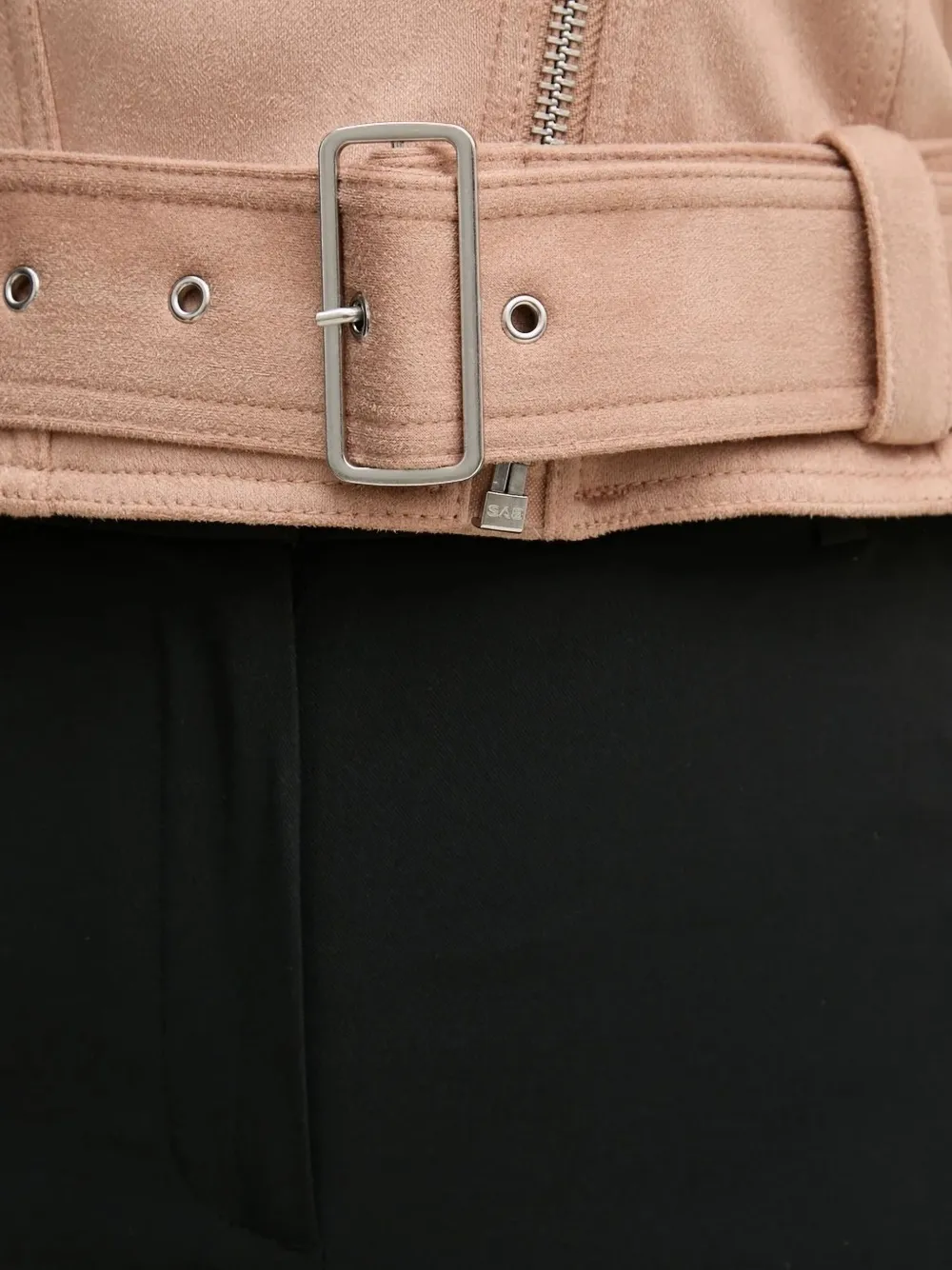 Sisley Paris Belted Zip-front Jacket In Pink