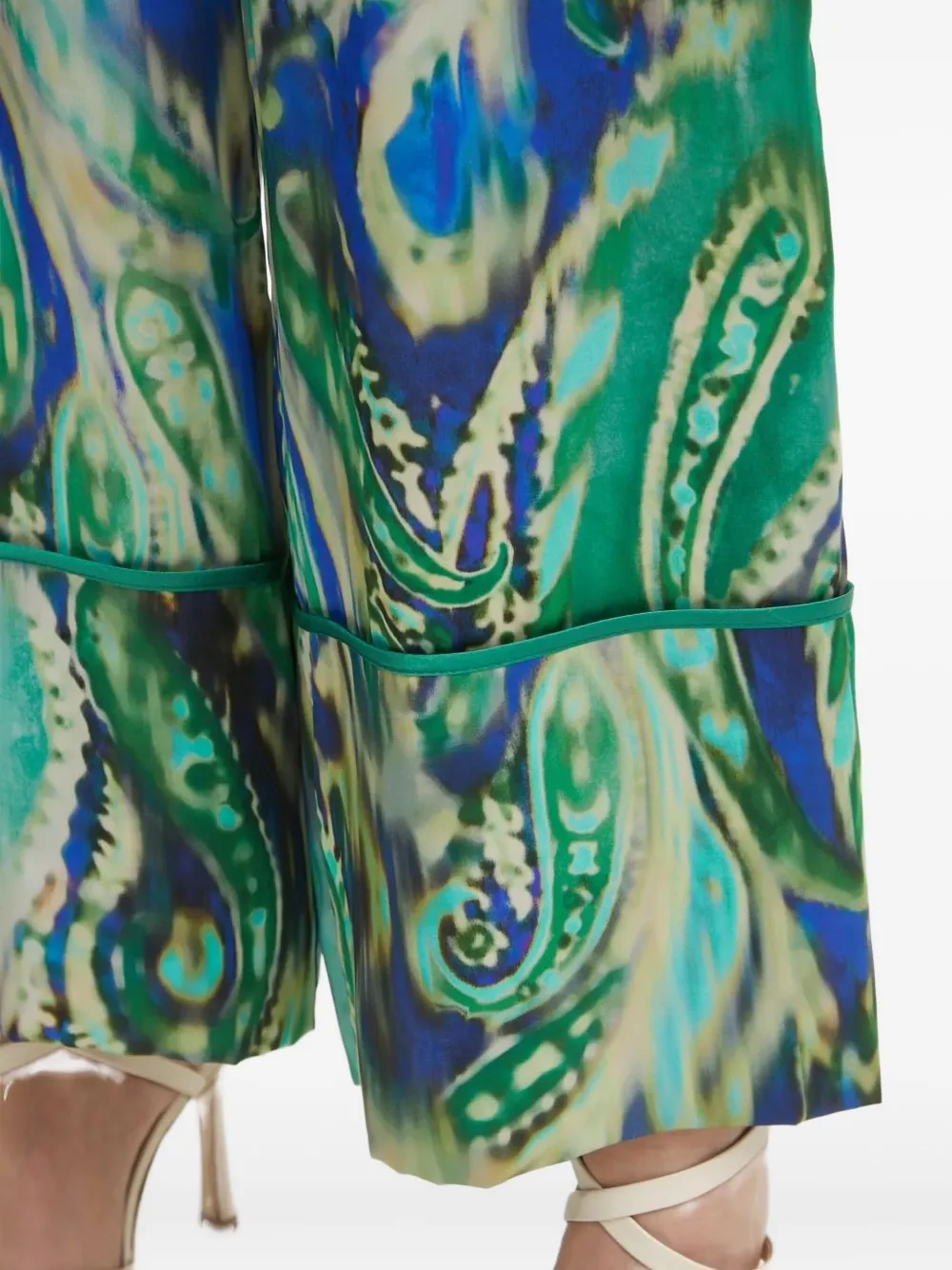 SIMONA CORSELLINI Straight broek met paisley-print Groen