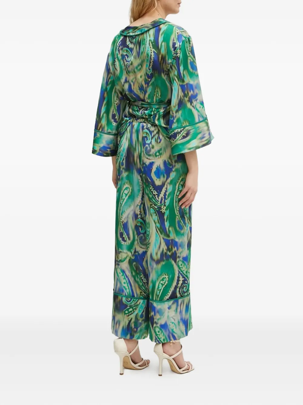 SIMONA CORSELLINI Straight broek met paisley-print - Groen
