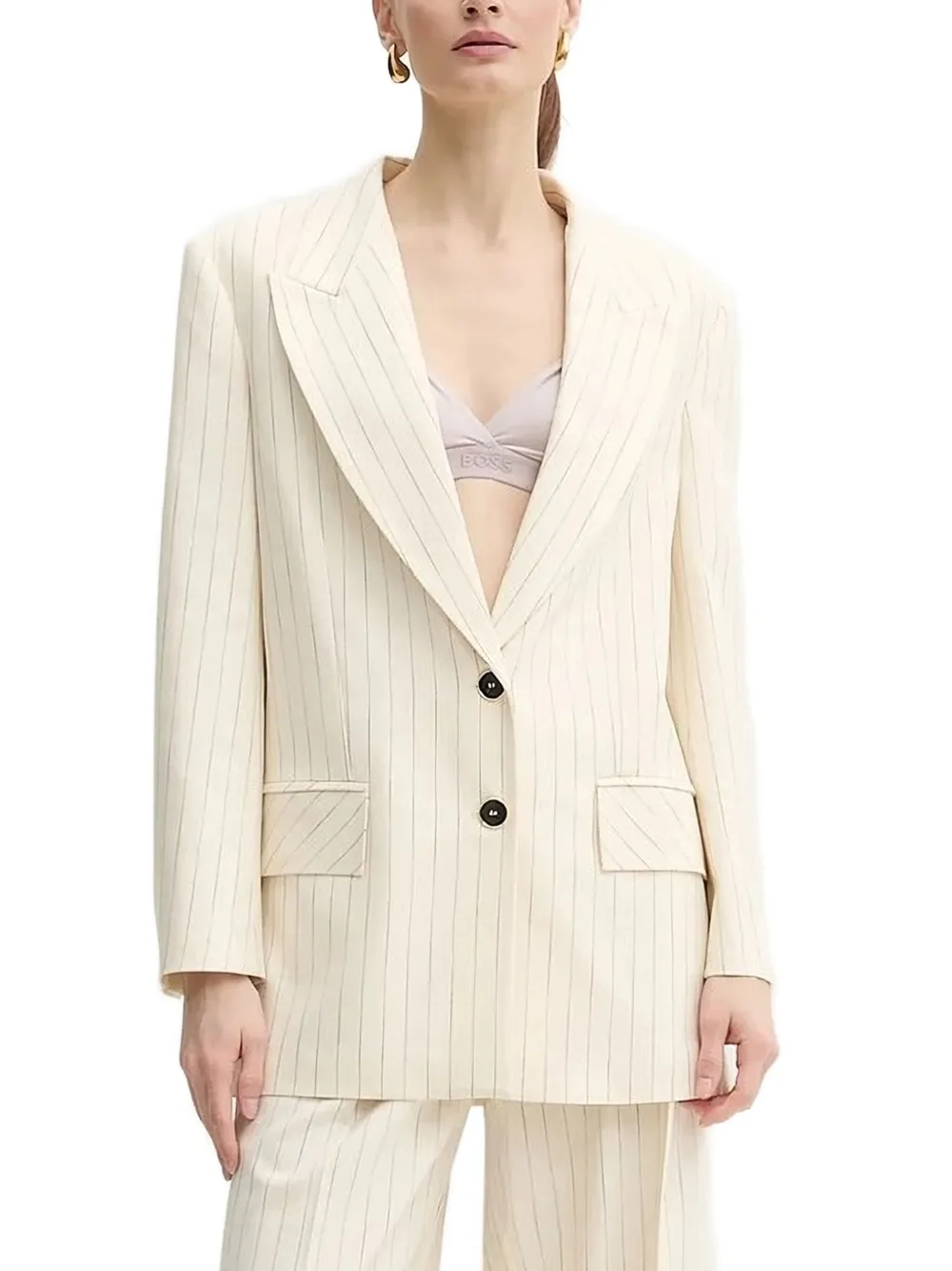 Simona Corsellini Stripe-pattern Blazer In White