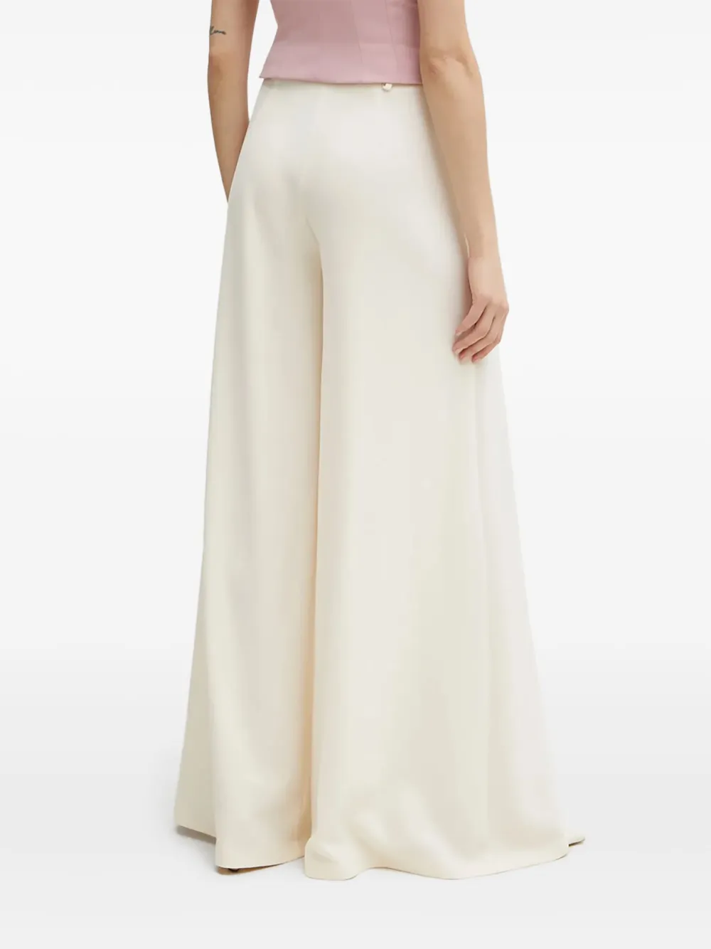 Simona Corsellini Pleated Wide-leg Trousers In Neutral