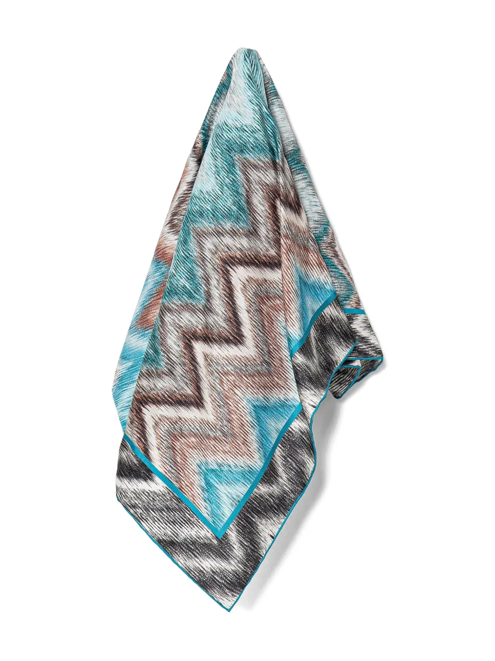 Shop Missoni Zigzag Pattern Scarf In Blue