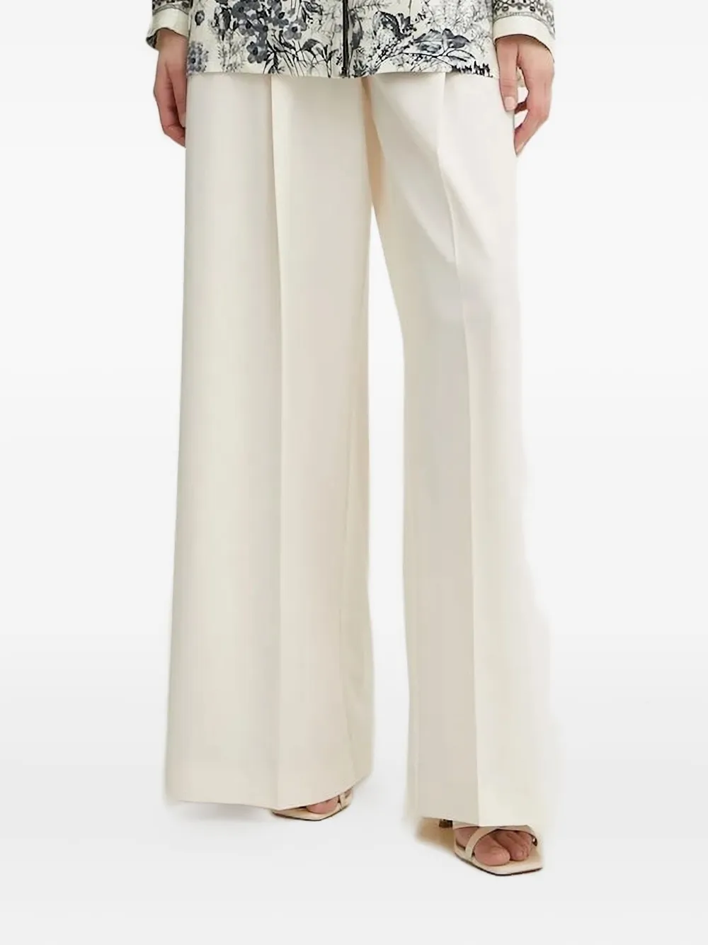 SIMONA CORSELLINI Straight plooibroek Beige