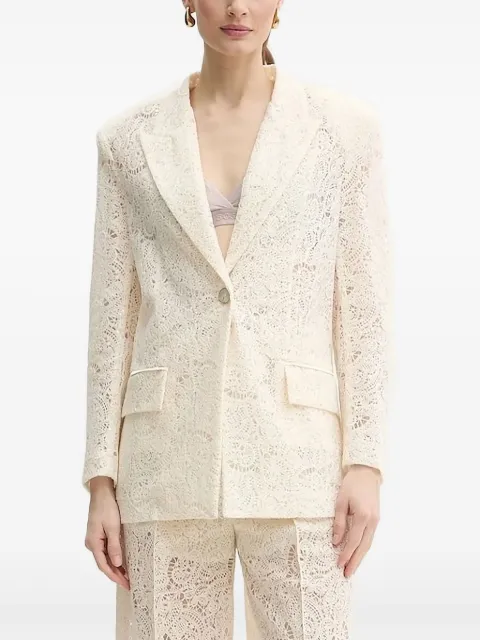 SIMONA CORSELLINI lace-insert single-breasted blazer