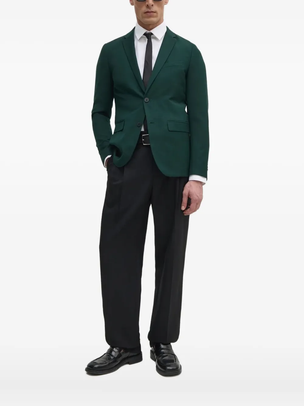Sisley Blazer met enkele rij knopen Groen