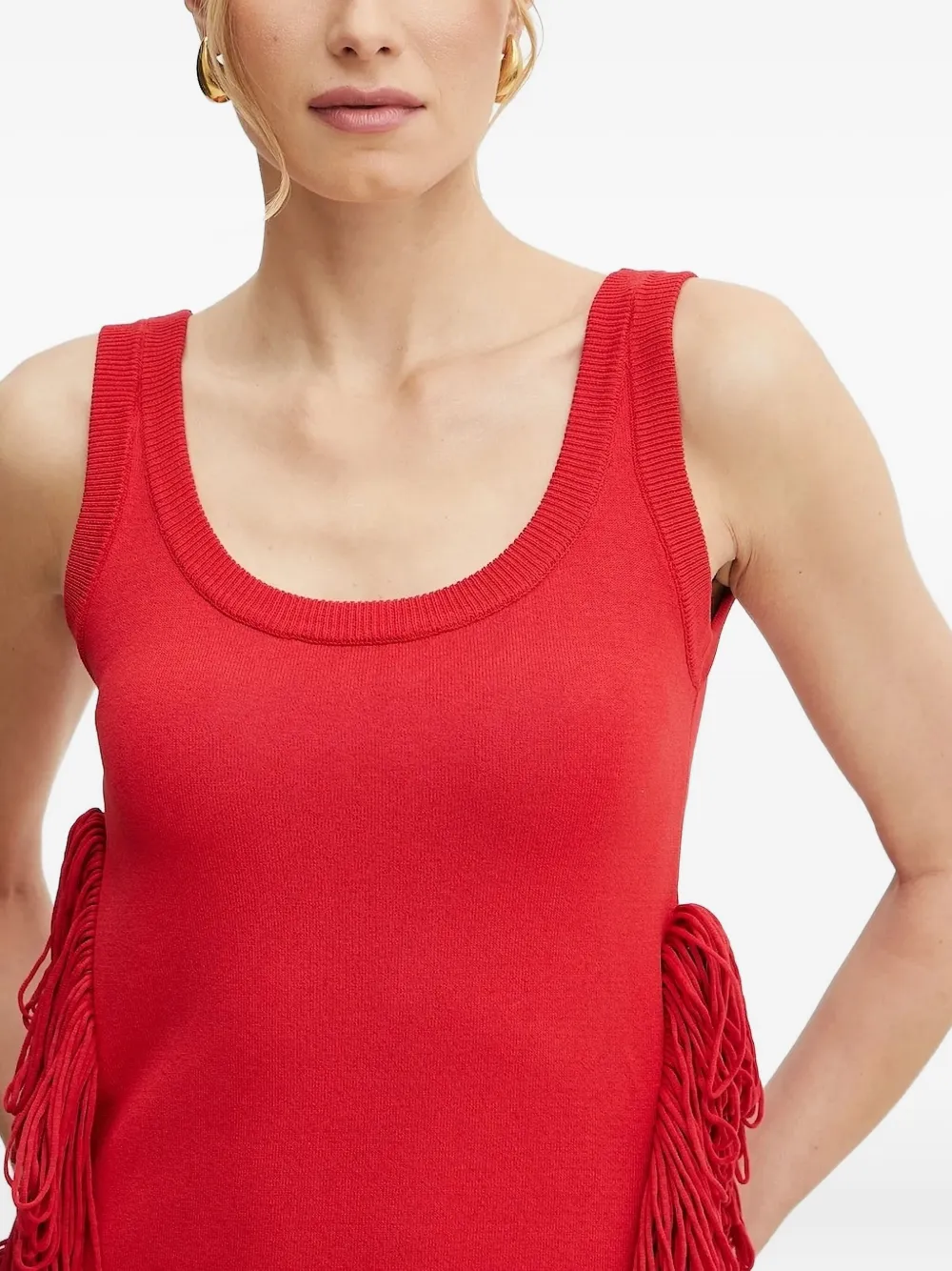SIMONA CORSELLINI fringe mini dress Rood