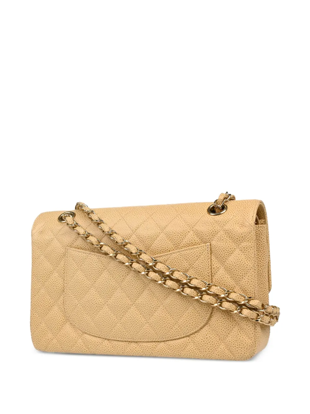 Pre-owned Chanel 2002 Medium Double Flap Shoulder Bag In Neutrals