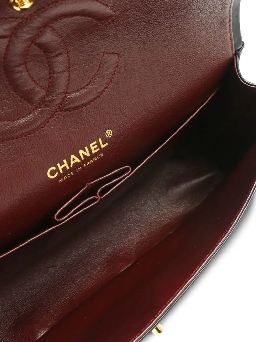 Pre-owned Chanel 2003 Medium Double Flap Shoulder Bag In Black