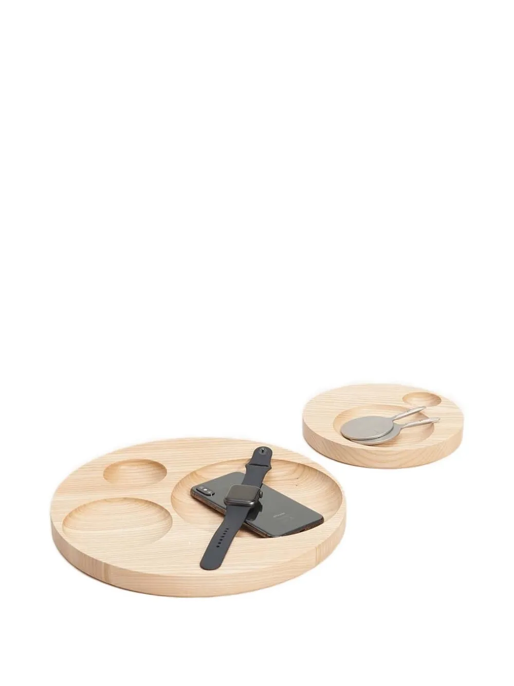 Tre Product Circular-cutout Wooden Tray In Neutral