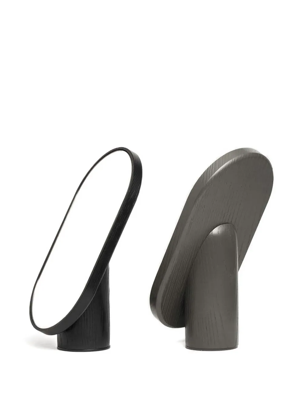 Tre Product Oval Wood Mirror (14.6cm X 8.3cm) In Black