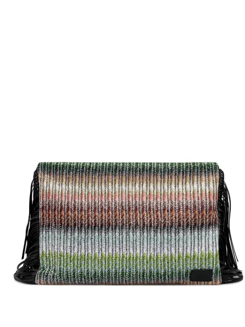 Missoni bolsa de mano de canalé con flecos