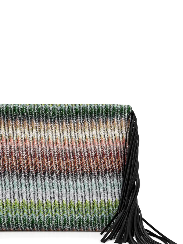 Missoni Fringed Ribbed Clutch | Black | FARFETCH