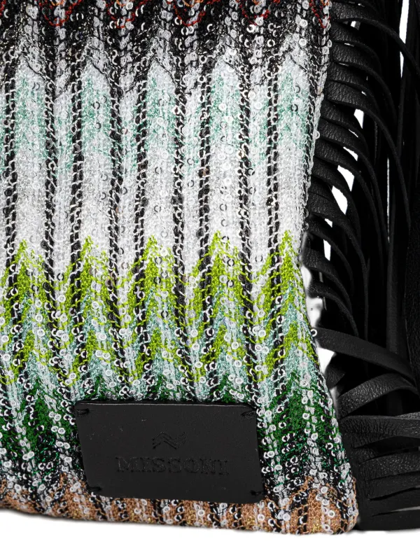 バッグ MISSONI　新品 Missoni fringe-detail Chevron Clutch Bag | Red | FARFETCH