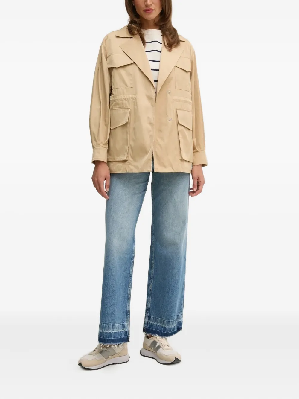 Sisley Paris Drawstring Pocket Jacket In Neutral