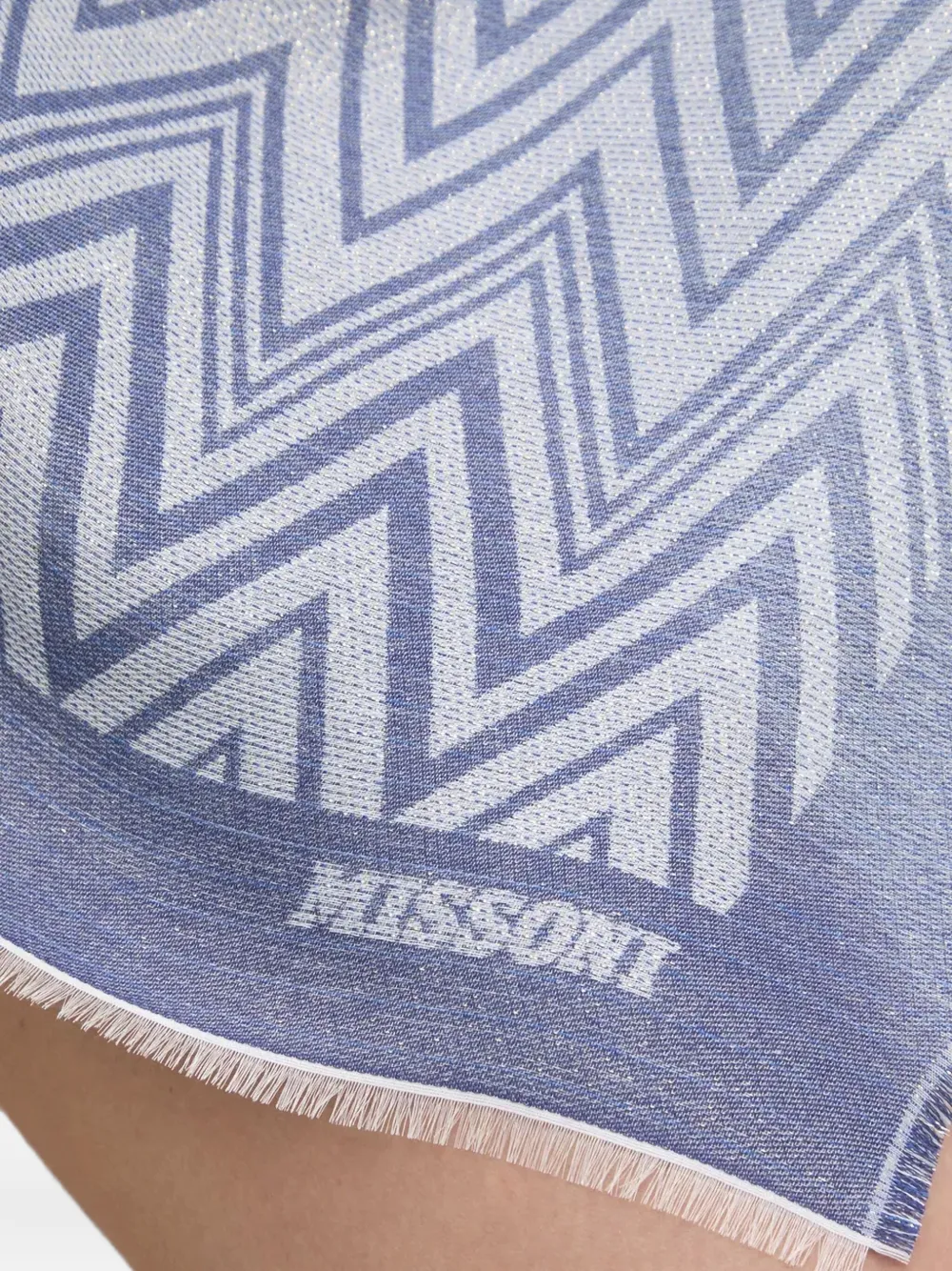 Missoni zig-zag pattern poncho Blauw