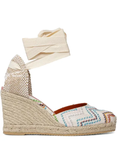 Missoni Carina embroidered wedge espadrilles