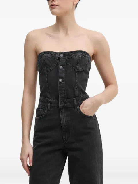 Sisley button-fastening denim jumpsuit
