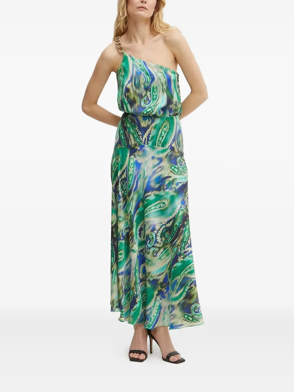Simona Corsellini Paisley-print Midi Dress In Green
