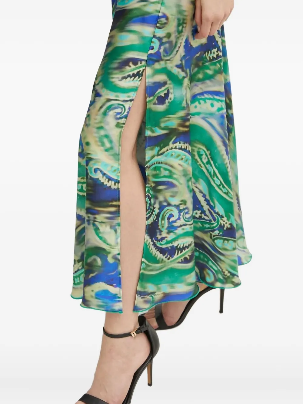 SIMONA CORSELLINI Midi-jurk met paisley-print Groen