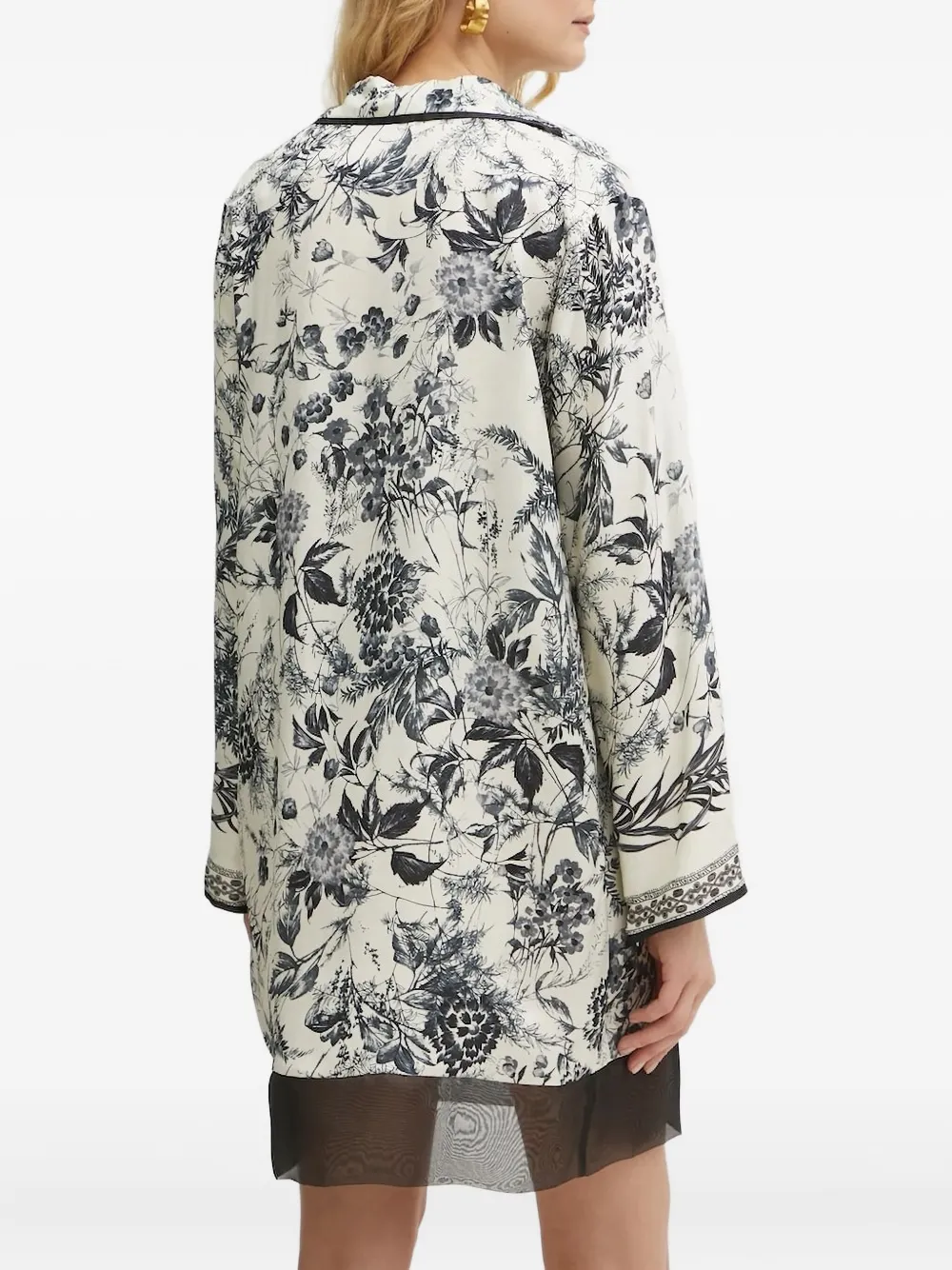 SIMONA CORSELLINI Mini-jurk met bloemenprint Wit