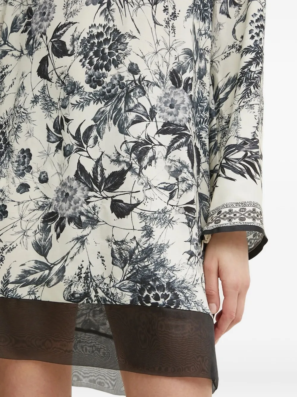 SIMONA CORSELLINI Mini-jurk met bloemenprint Wit