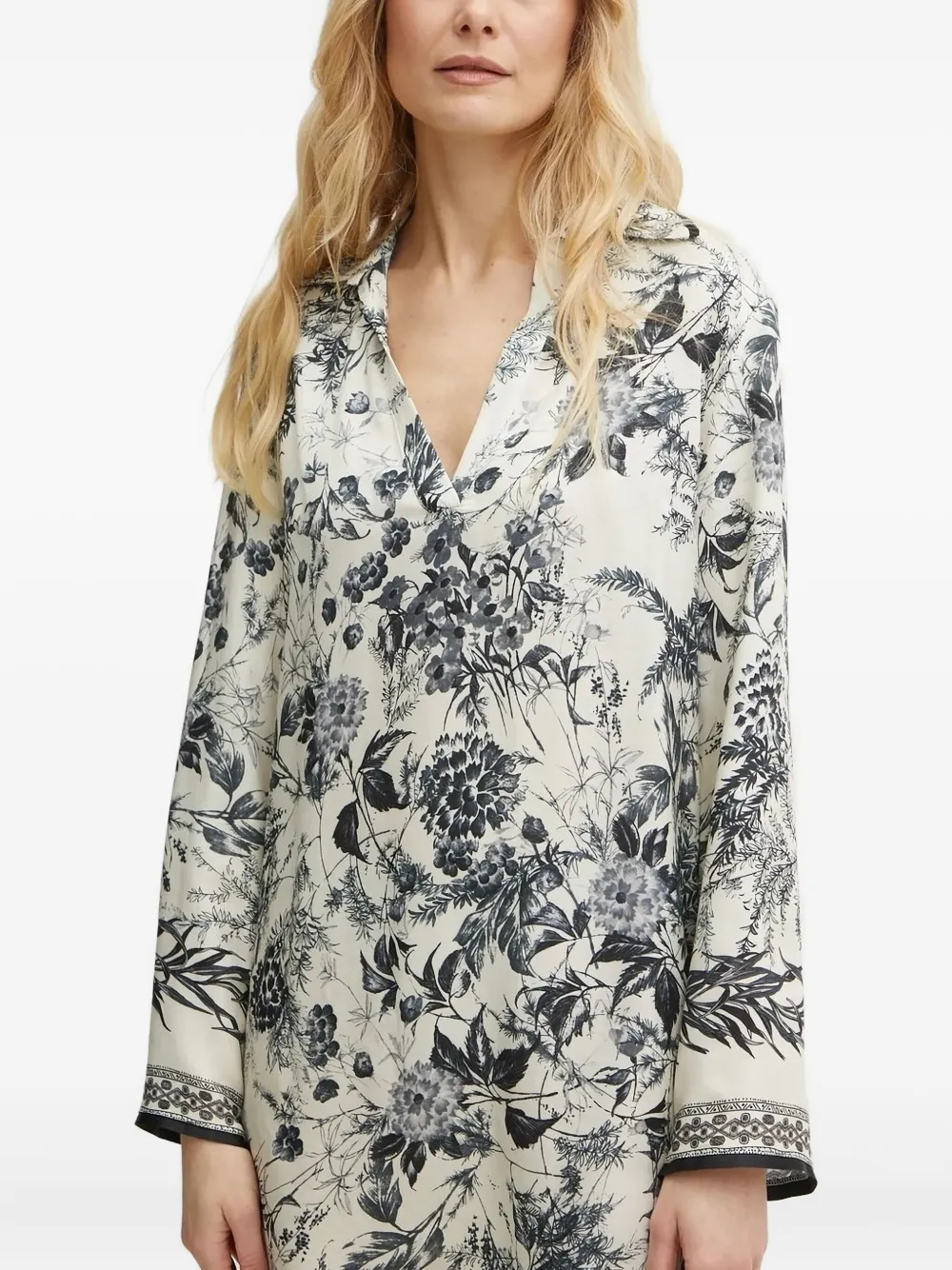 SIMONA CORSELLINI Mini-jurk met bloemenprint Wit