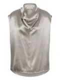 Alberta Ferretti cowl-neck sleeveless top - Silver