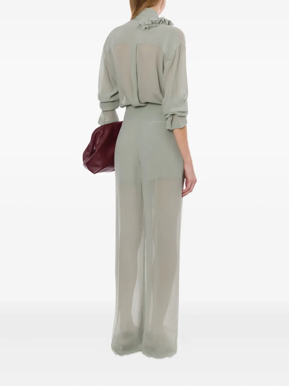 Alberta Ferretti Blouse met franje Grijs