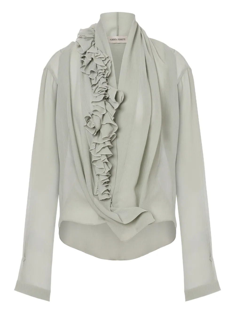 Alberta Ferretti Blouse met franje Grijs